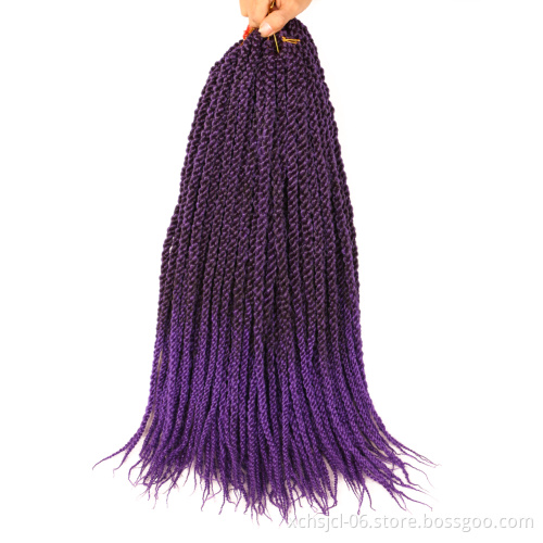 Wholesale Price faux locs 18inch 24strands wavy locs with curly ends synthetic crochet hair extension for Women